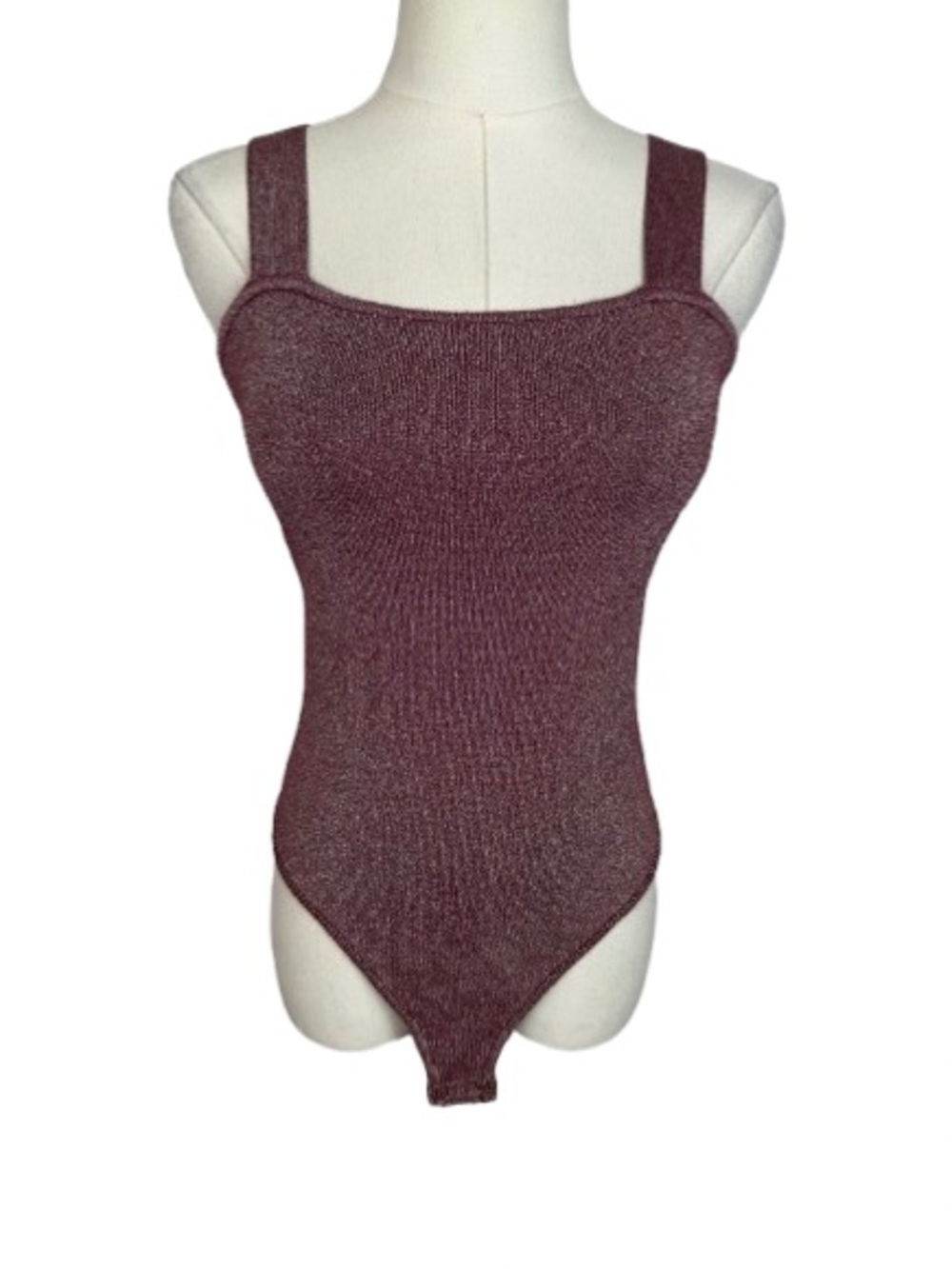 Women's Sleeveless Knit Bodysuit - Shimmering Plum Size S